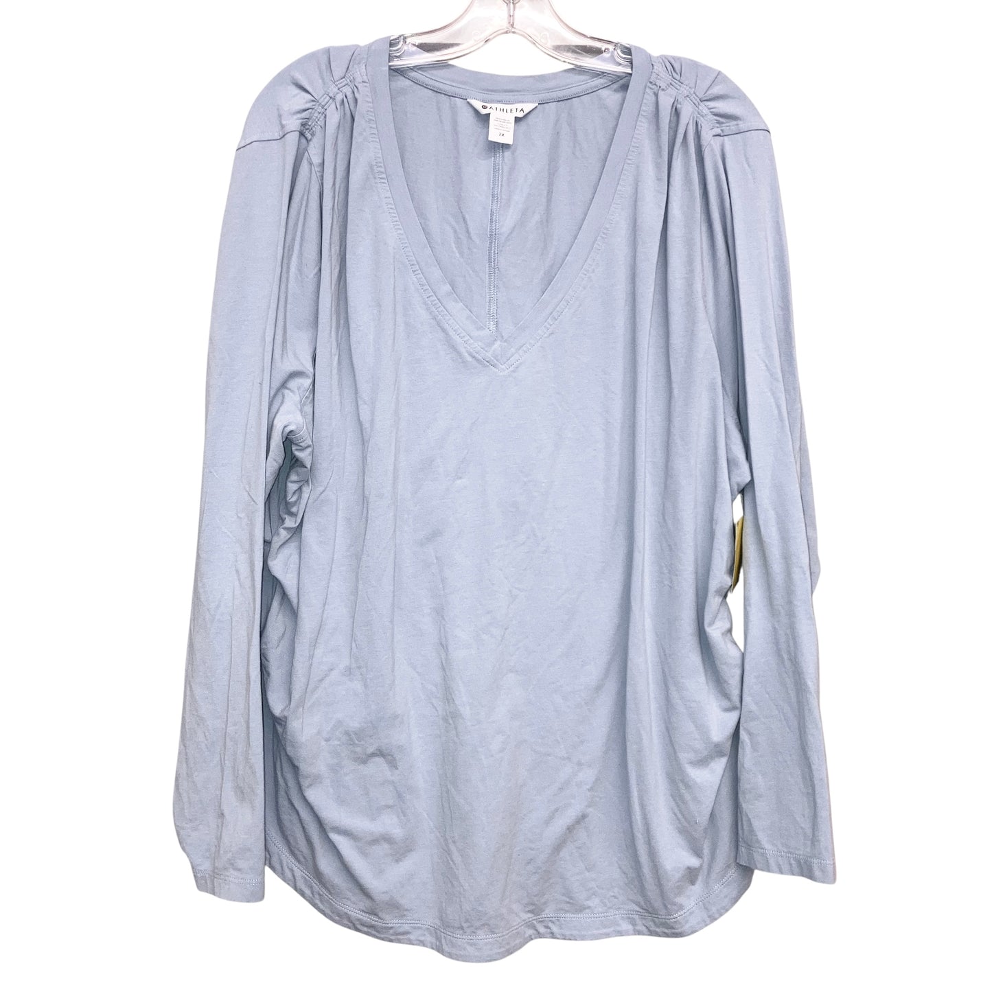 Athletic Top Ls Crewneck By Athleta In Blue, Size:2X