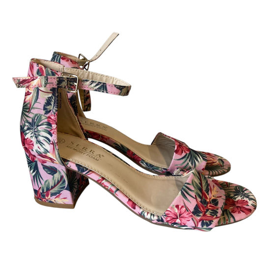 Shoes Heels Platform By Serra In Floral Print, Size:8