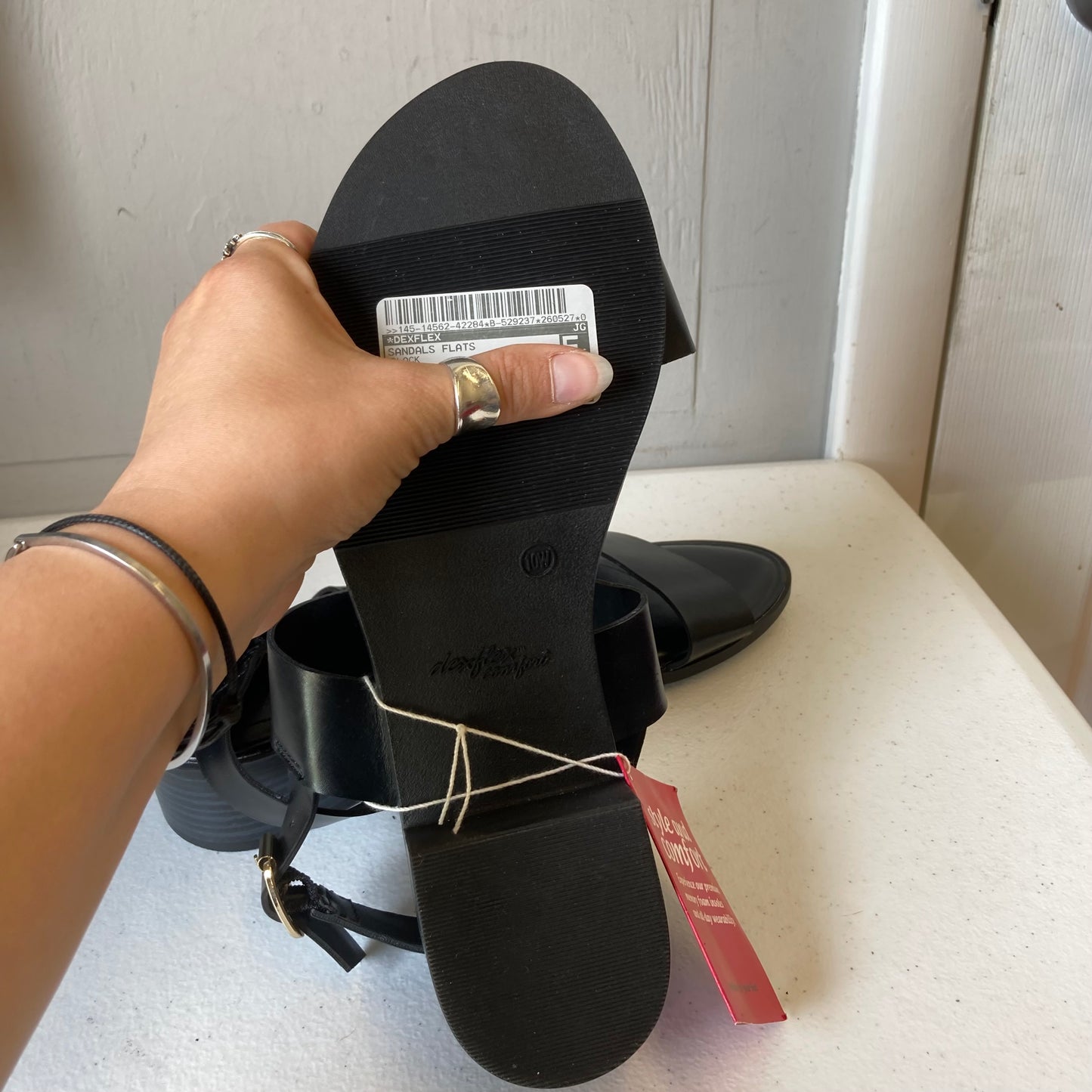 Sandals Flats By Dexflex In Black, Size:10