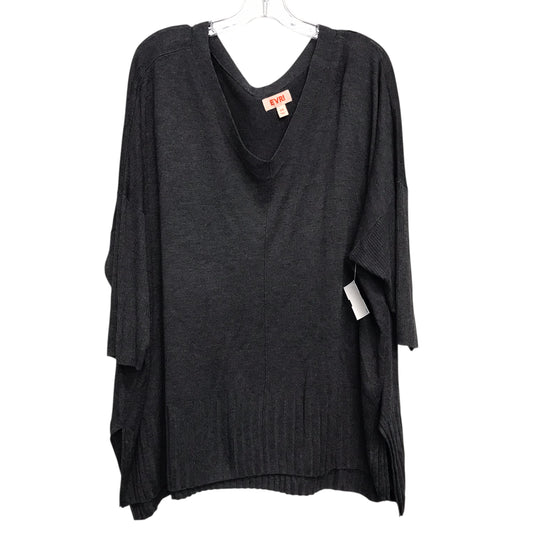 Top 3/4 sleeve By Evri In Grey, Size:2X