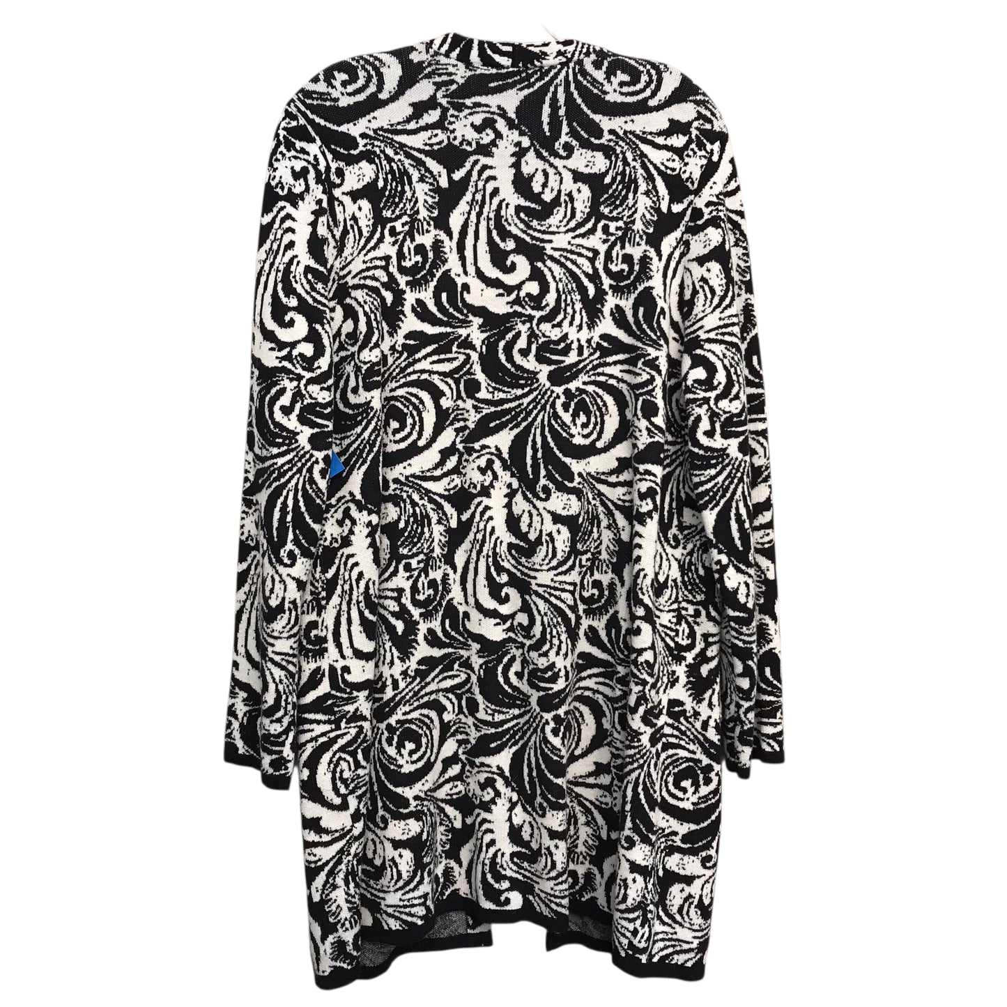 Sweater Cardigan By Chicos In Black & White, Size:L