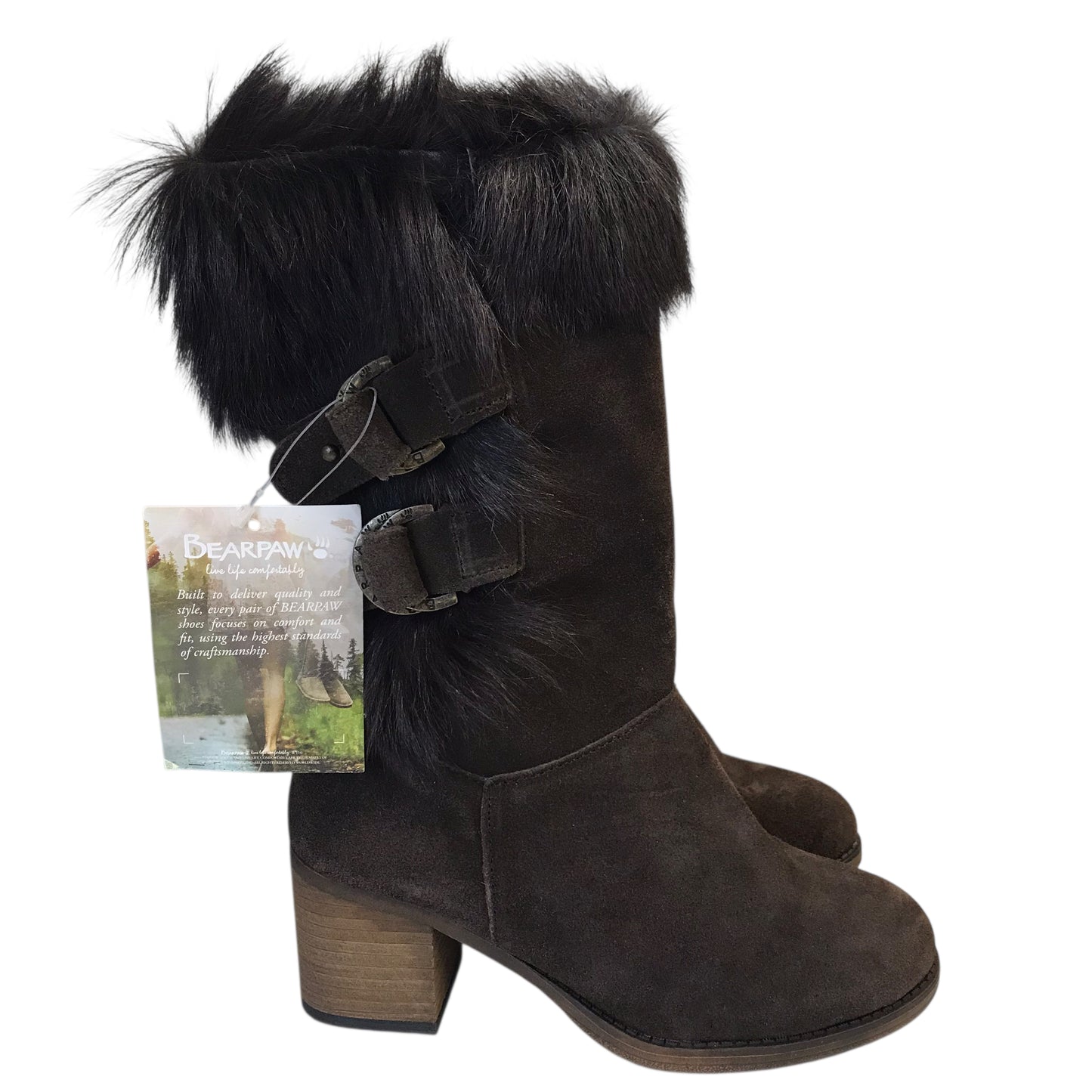 Boots Mid-Calf Heels By Bearpaw In Bronze, Size:6