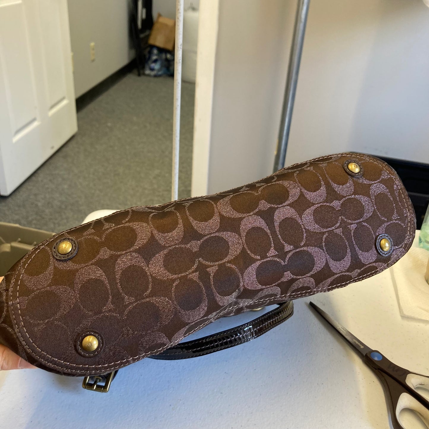 Handbag Designer By Coach In Brown, Size:Medium
