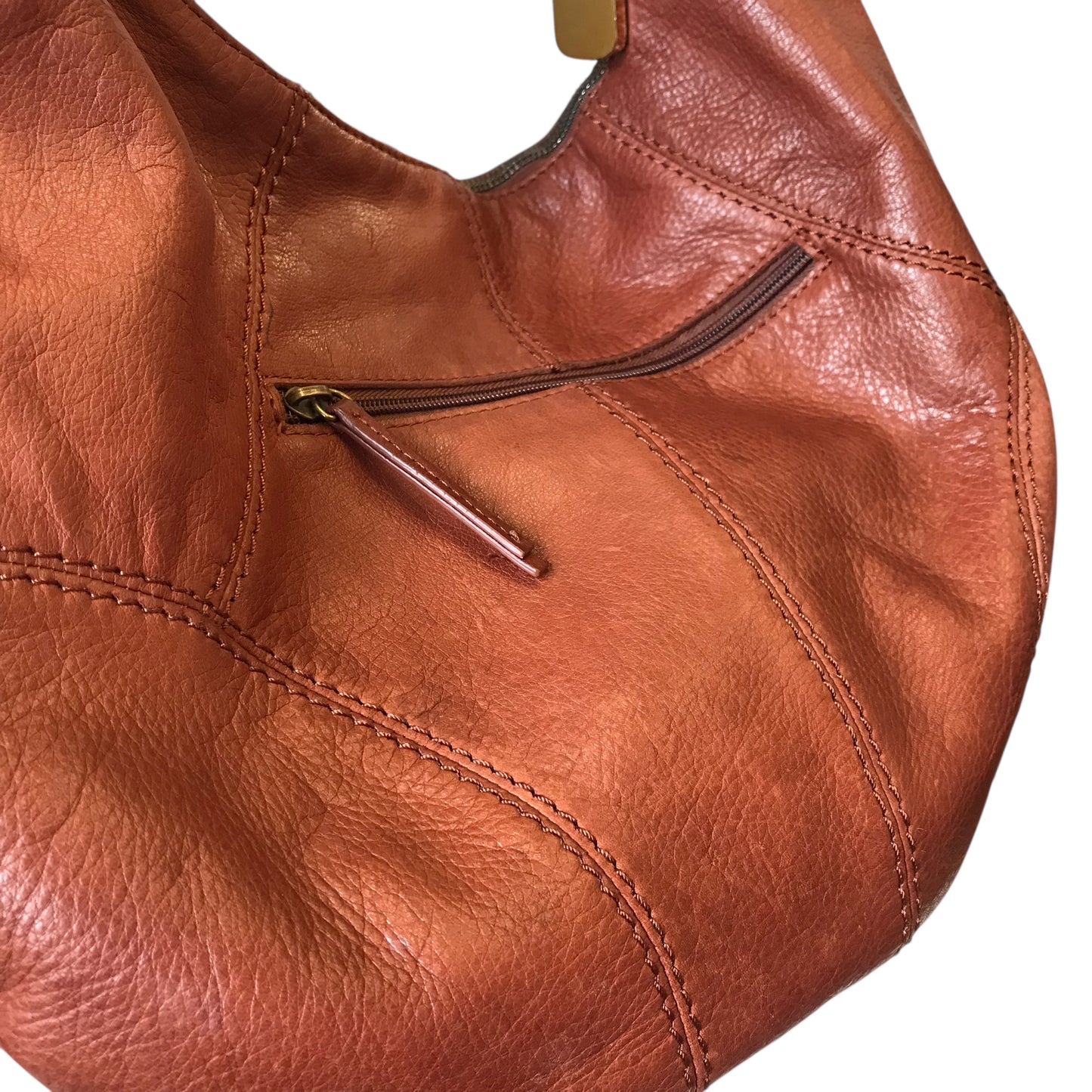 Handbag Leather By American Leather In Brown, Size:Large