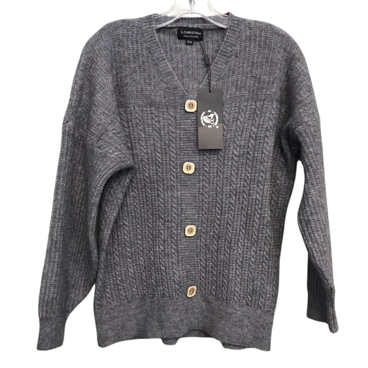 Sweater Cardigan Cashmere By S. Christina In Grey, Size:S