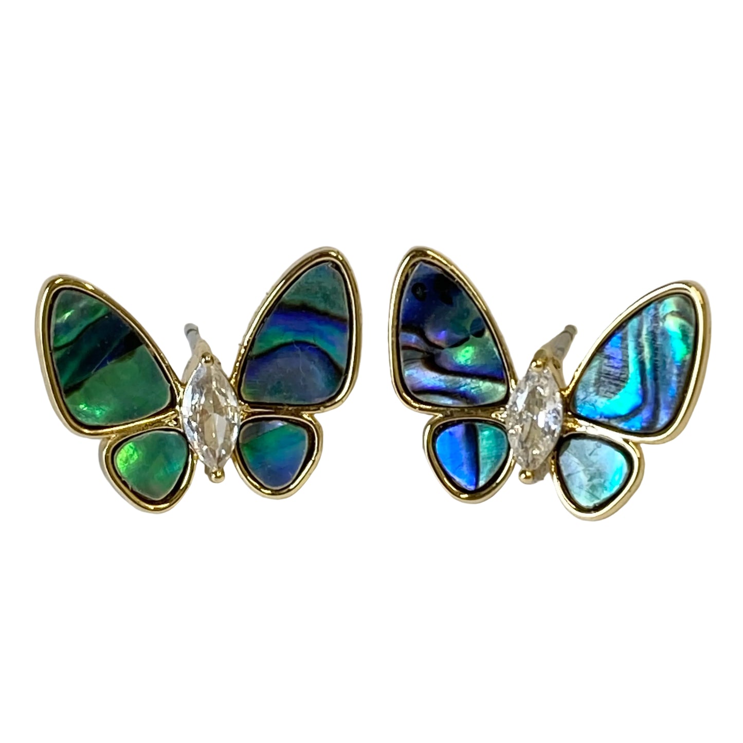 Earrings Stud In Blue & Gold