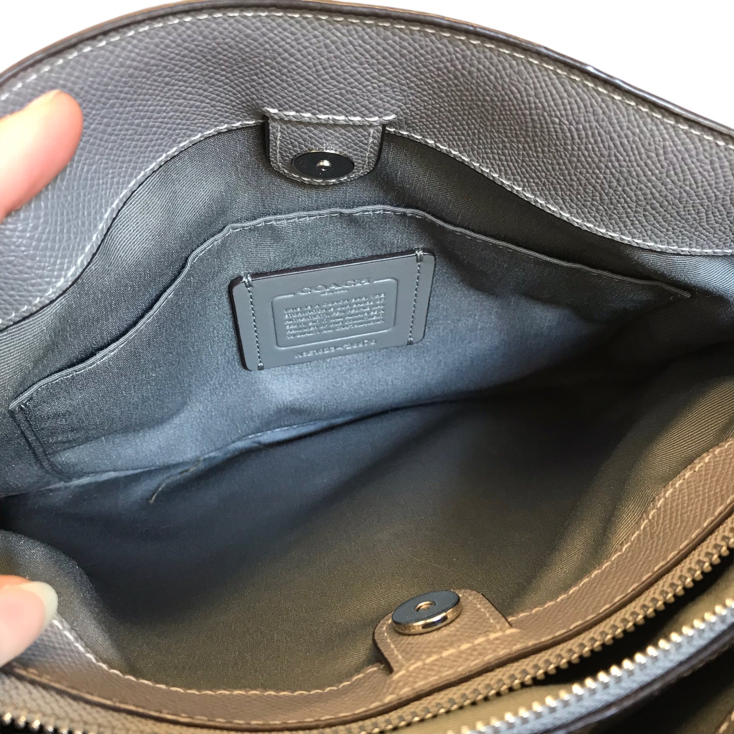 Handbag Designer By Coach In Grey, Size:Medium