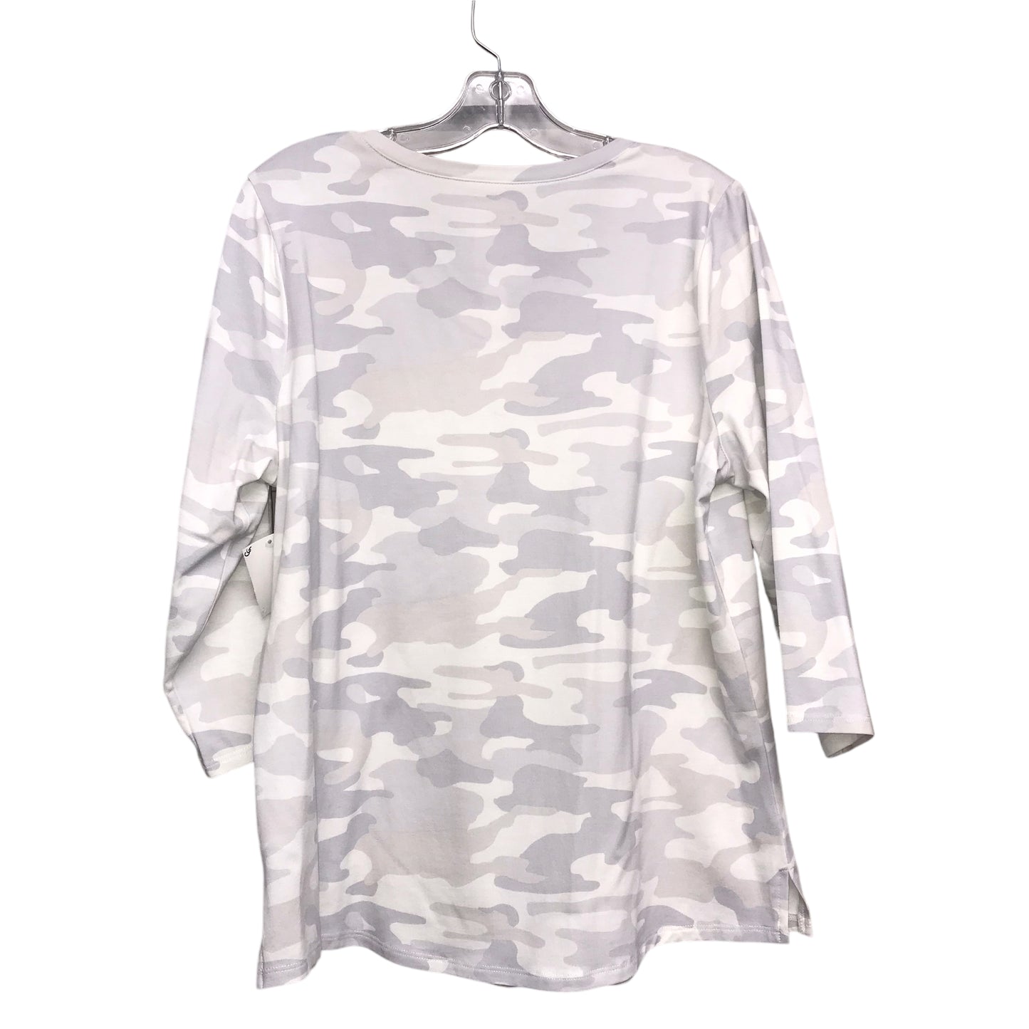 Top Ls Basic By Belle By Kim Gravel In Camouflage Print, Size:M