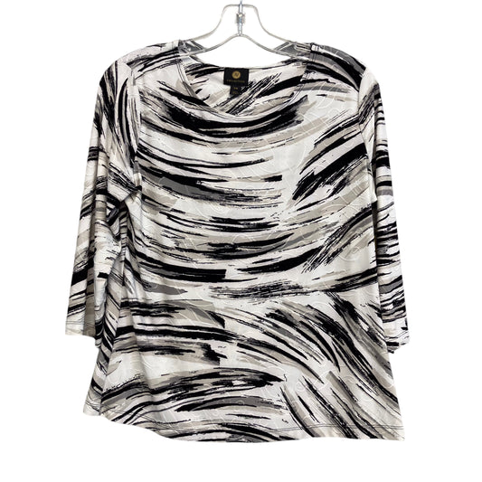 Top Ls By Jm Collections In Black & Cream, Size:Mp