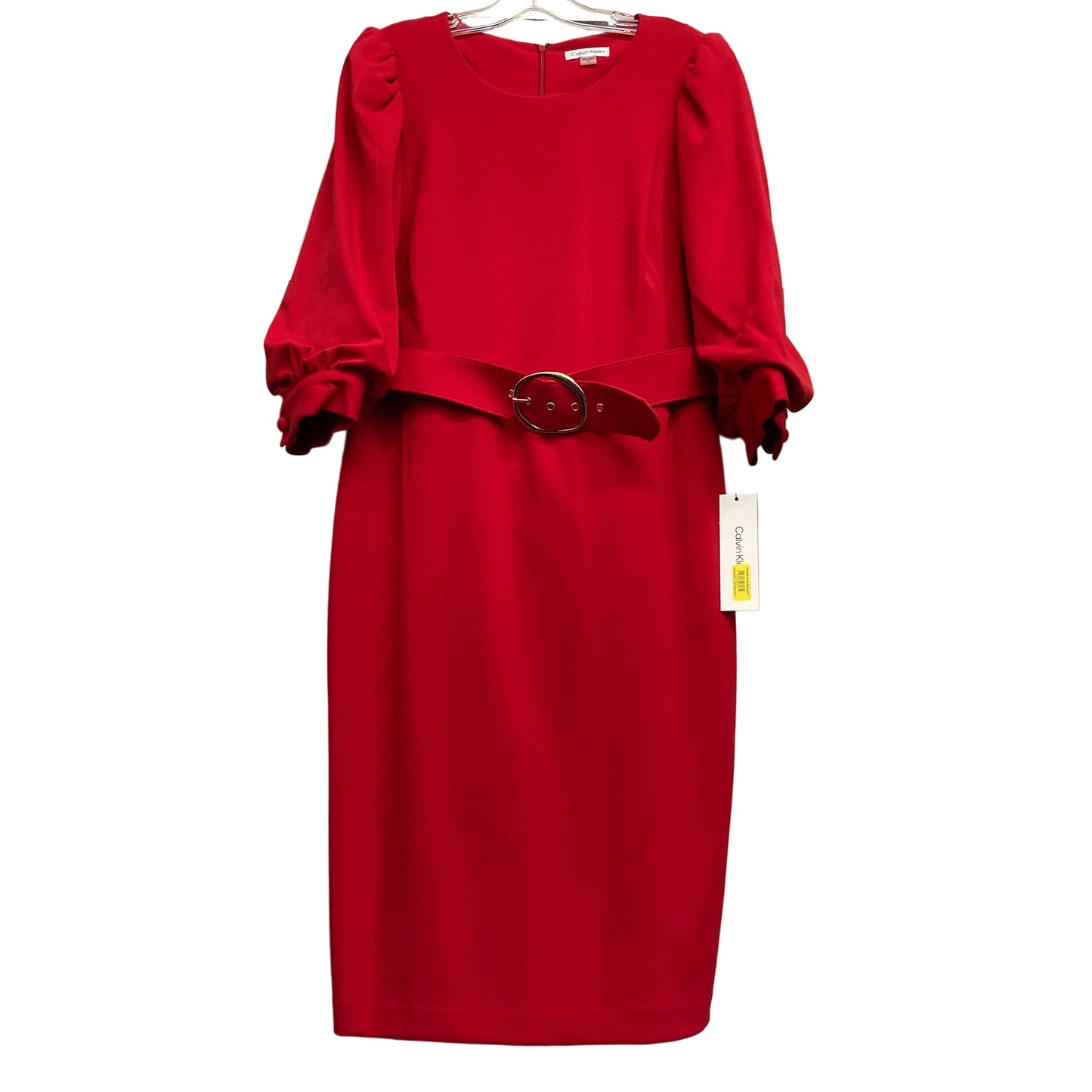 Dress Work By Calvin Klein In Red, Size:L