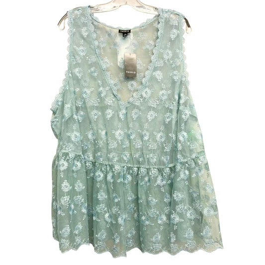Top Sleeveless By Torrid In Green, Size:3X