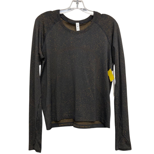 Athletic Top Ls Crewneck By Lululemon In Black & Brown, Size:L