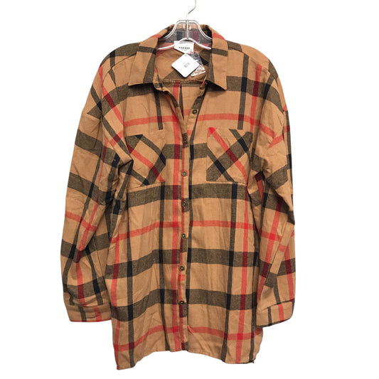 Jacket Shirt By Andree By Unit In Plaid Pattern, Size:L