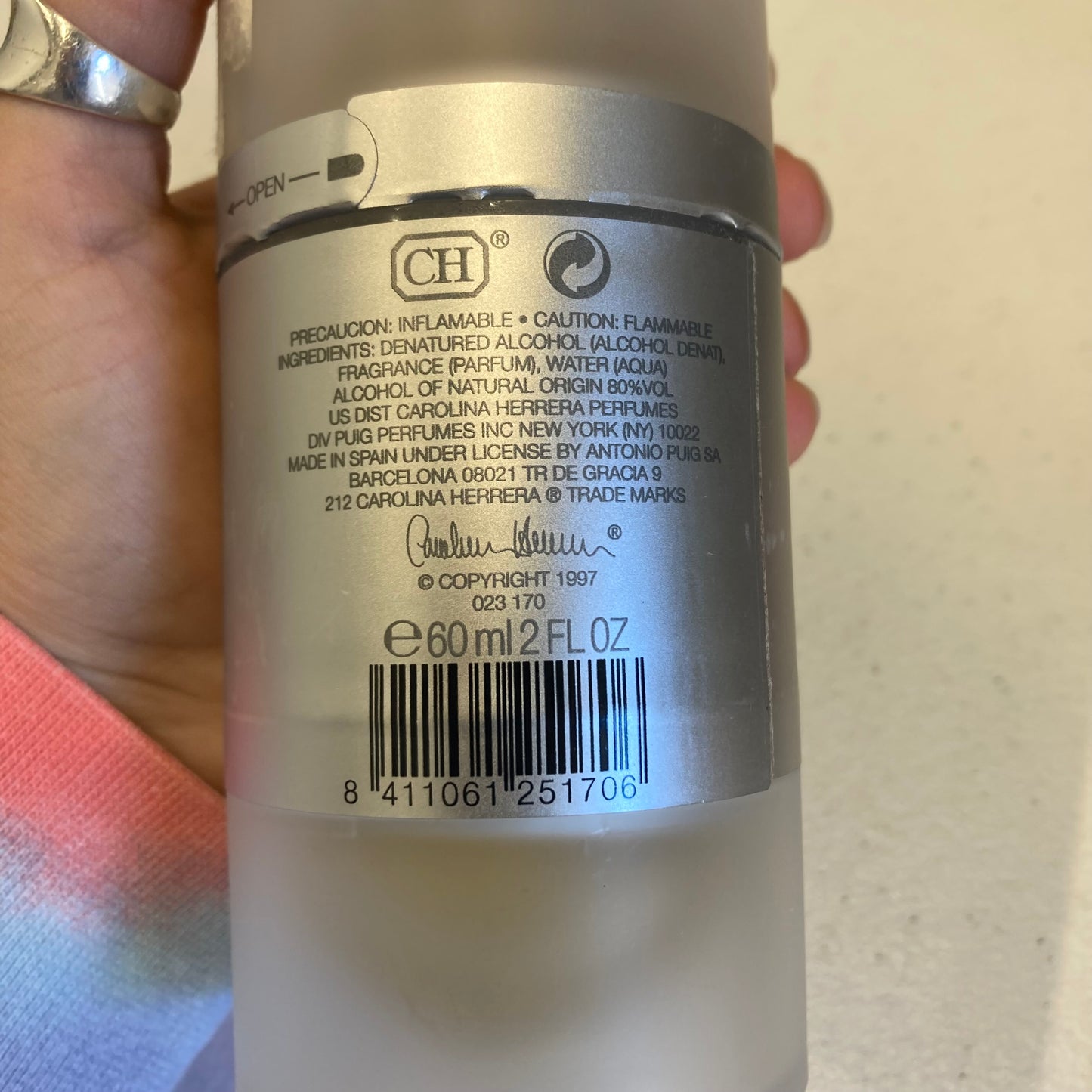 Fragrance Designer By Carolina Herrera In Silver