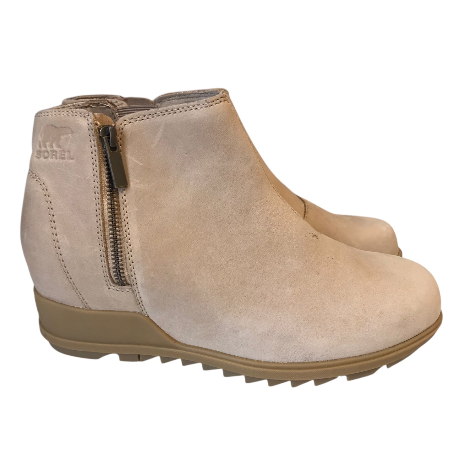 BOOTS ANKLE HEELS by SOREL in TAN, Size:10