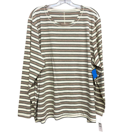 Top Ls Basic By Talbots In Striped Pattern, Size:3X