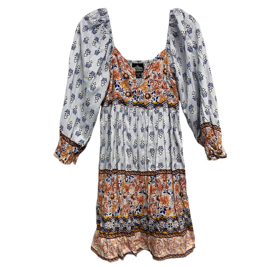 Dress Casual Short By Angie In Blue & Orange, Size:M