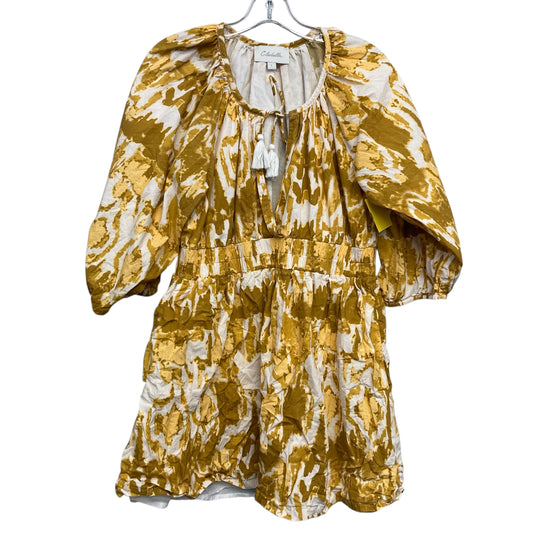 Dress Casual Short By Cleobella In White & Yellow, Size:L