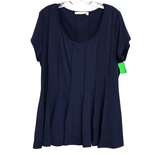 Top Ss By Maria Gabrielle In Navy, Size:3X