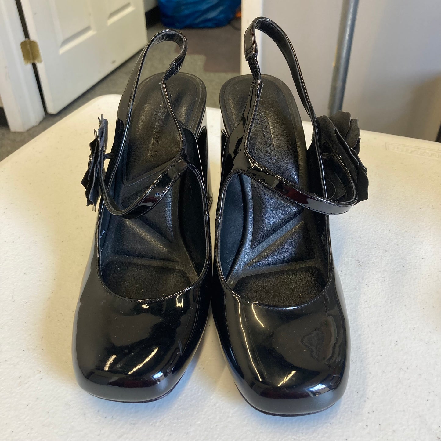 Shoes Designer By Karl Lagerfeld In Black, Size:7.5