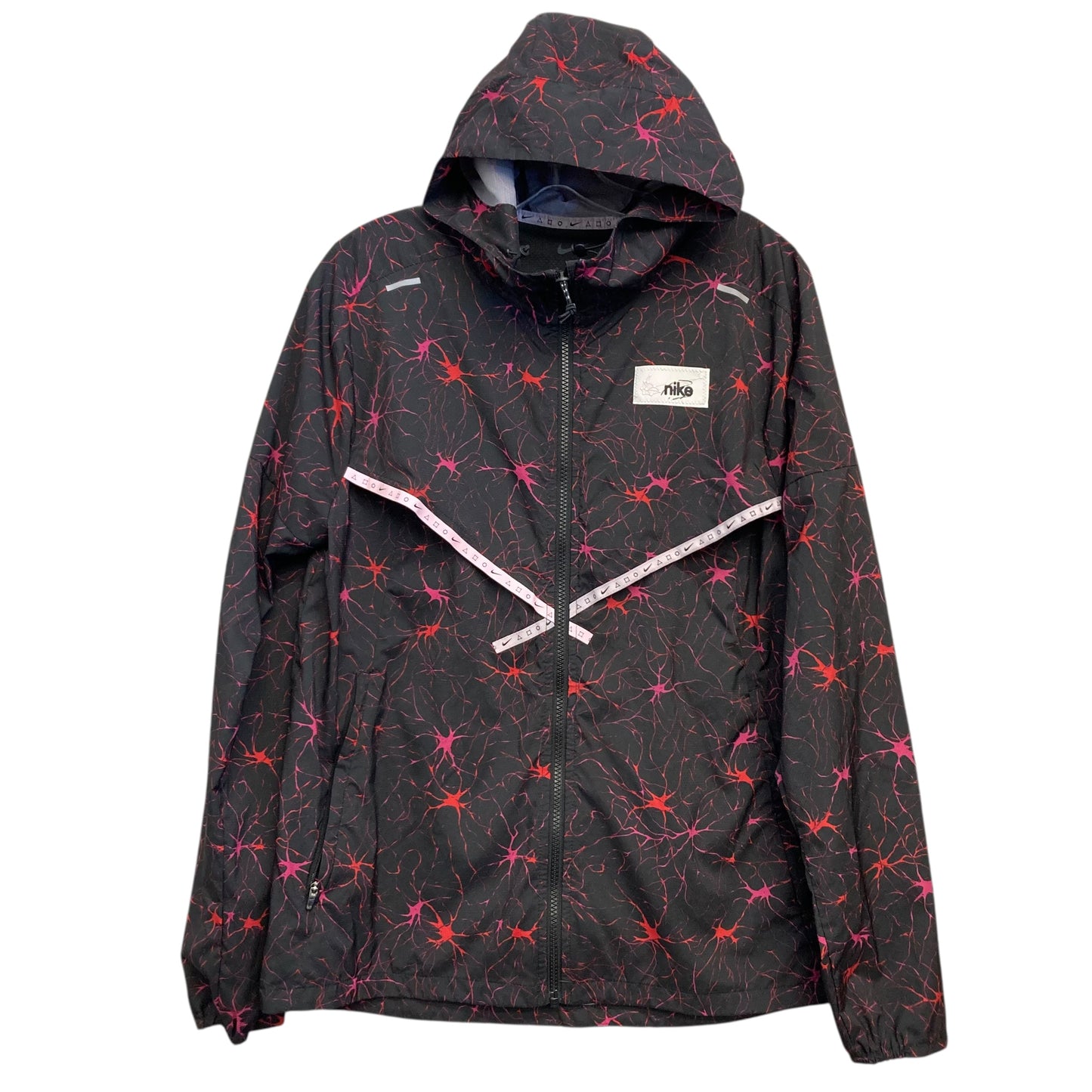 Athletic Jacket By Nike In Black & Pink, Size:S