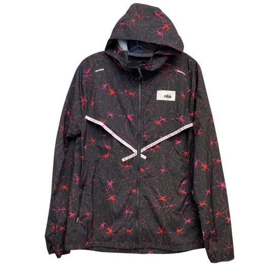 Athletic Jacket By Nike In Black & Pink, Size:S
