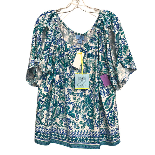 Top Ss By Cece In Green & White, Size:Xl
