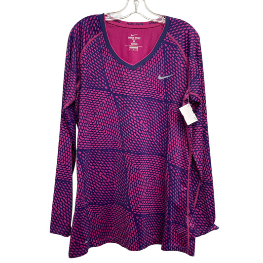 Athletic Top Ls Crewneck By Nike Apparel In Pink & Purple, Size:Xl