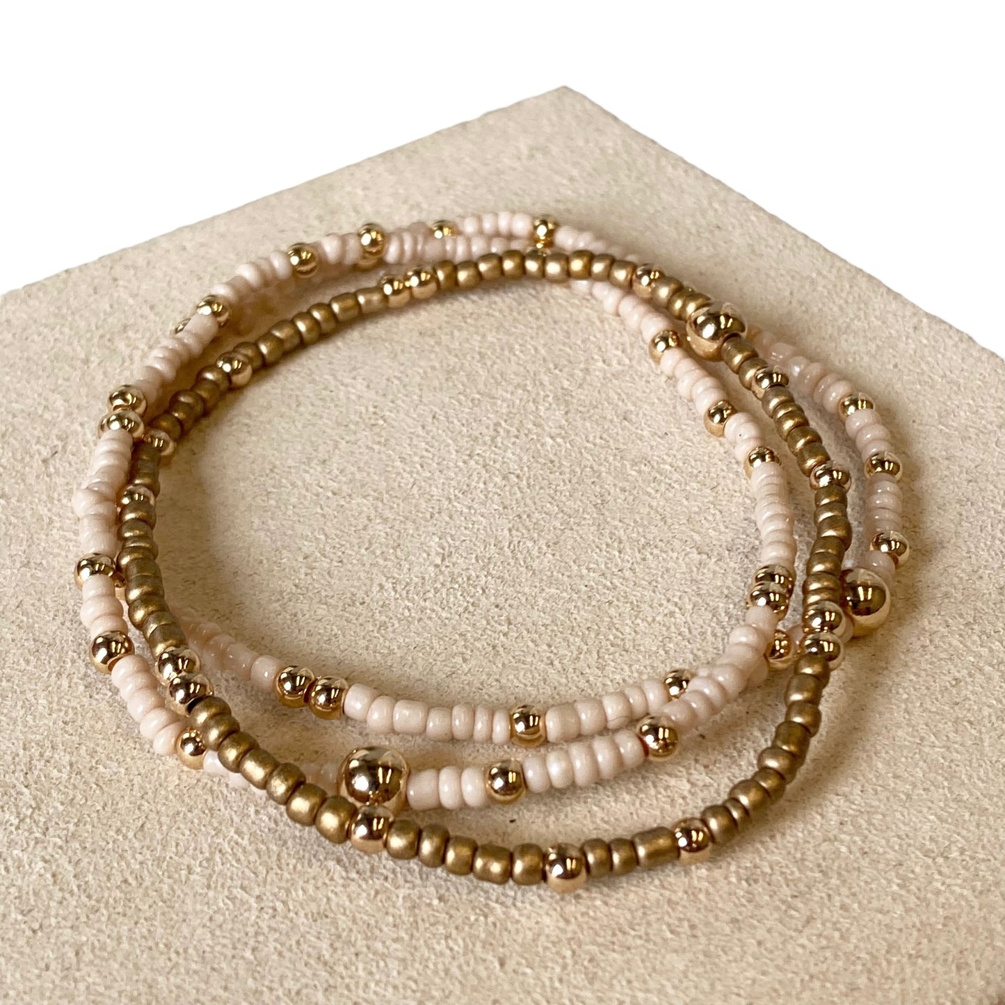 Bracelet Beaded By Simply Noelle In Gold, Size:03 Piece Set