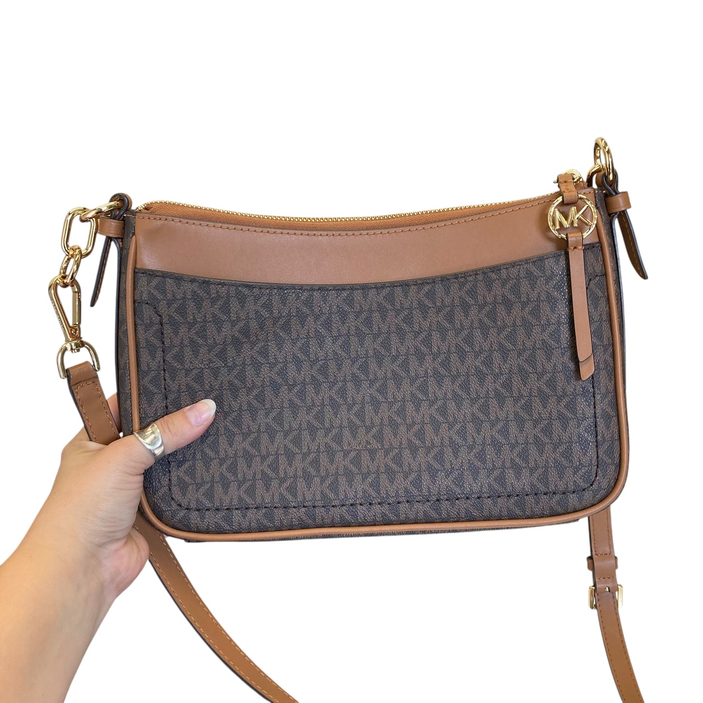 Crossbody Designer By Michael Kors In Brown, Size:Small