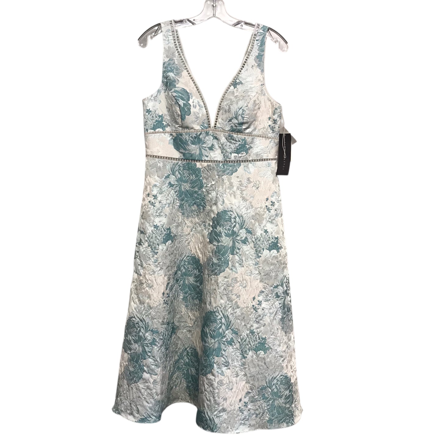 Dress Party Midi By Aidan Mattox In Blue & Green, Size:M