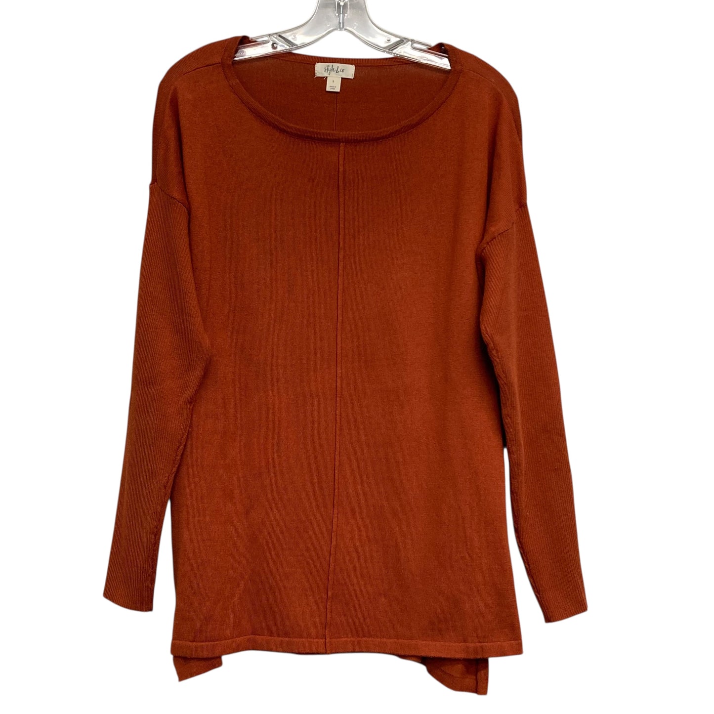 Sweater By Style And Company In Orange, Size:L