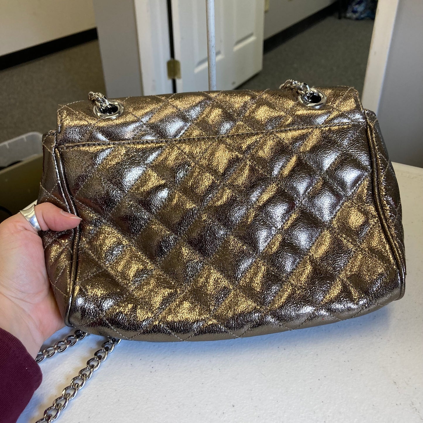 Crossbody Designer By Michael Kors In Gold, Size:Small