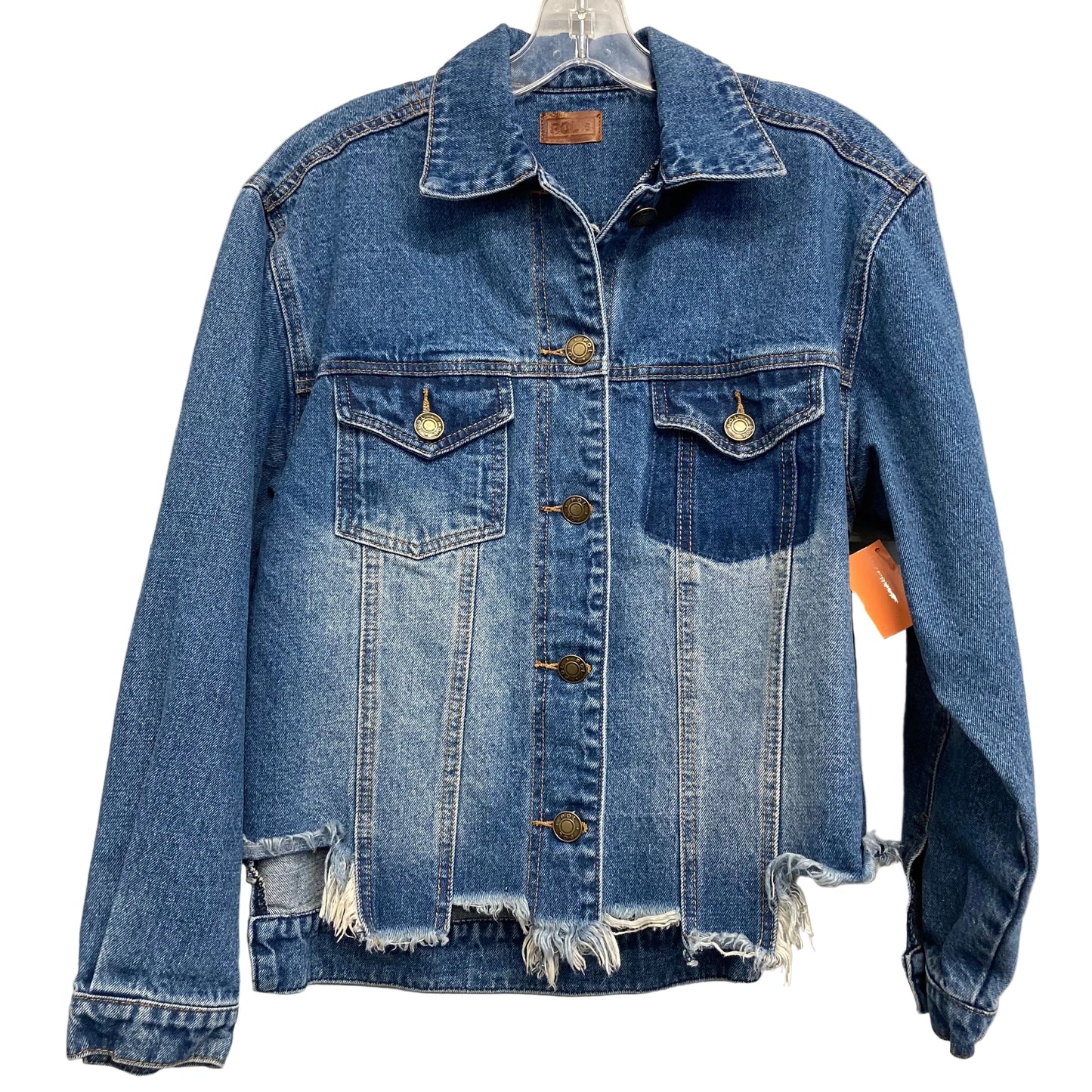Jacket Denim By Pol In Blue Denim, Size:S