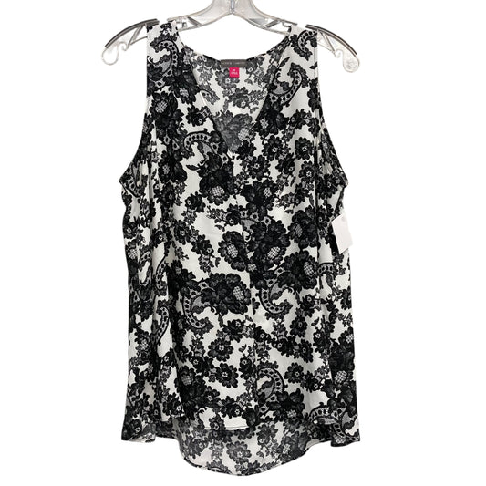 Top Sleeveless By Vince Camuto In Black & White, Size:M