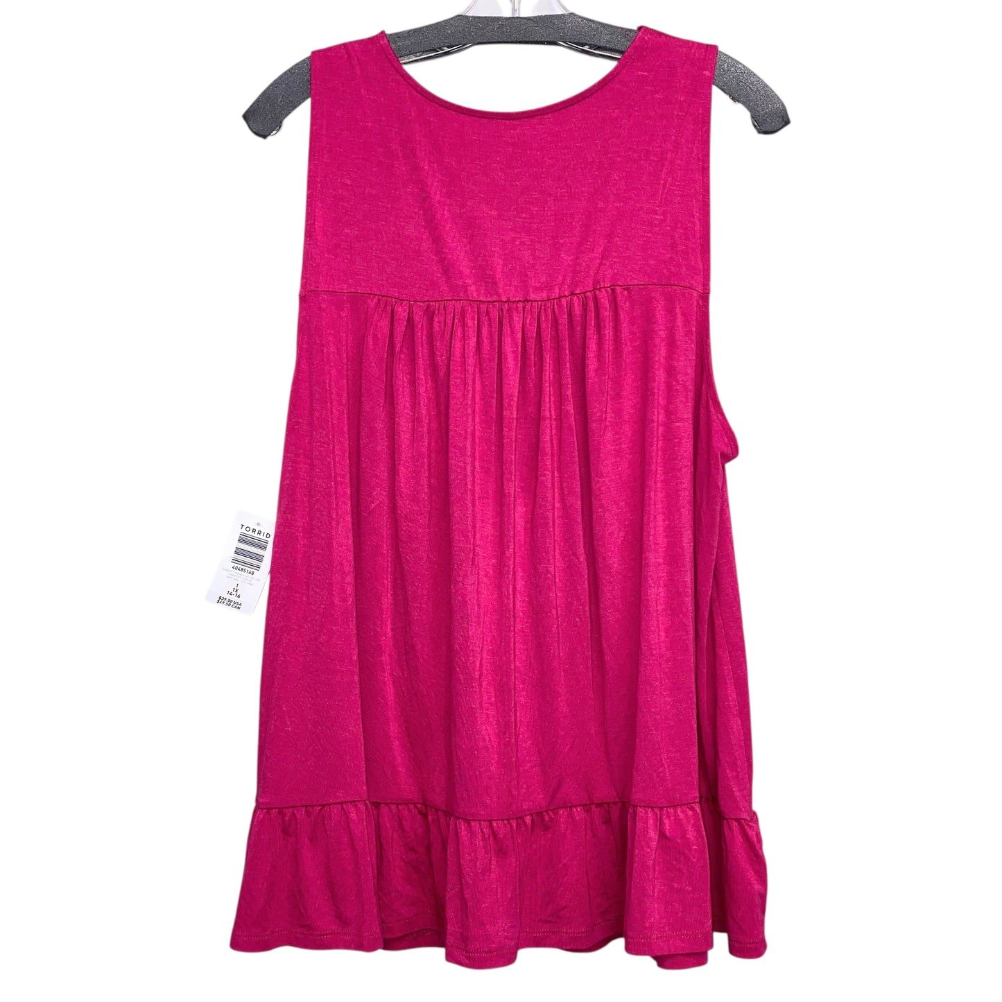 Top Sleeveless By Torrid In Pink, Size:1X