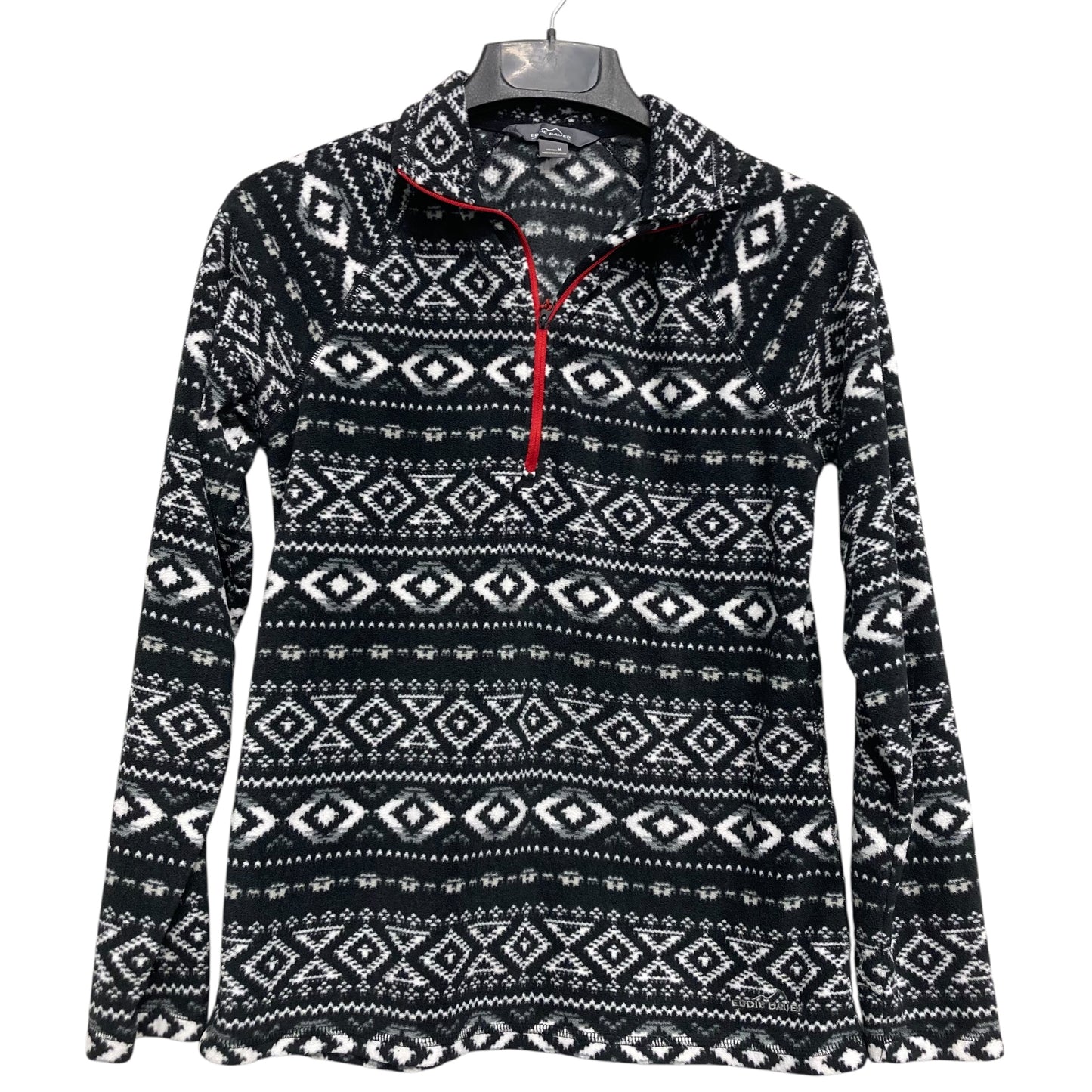 Jacket Fleece By Eddie Bauer In Black & White, Size:M
