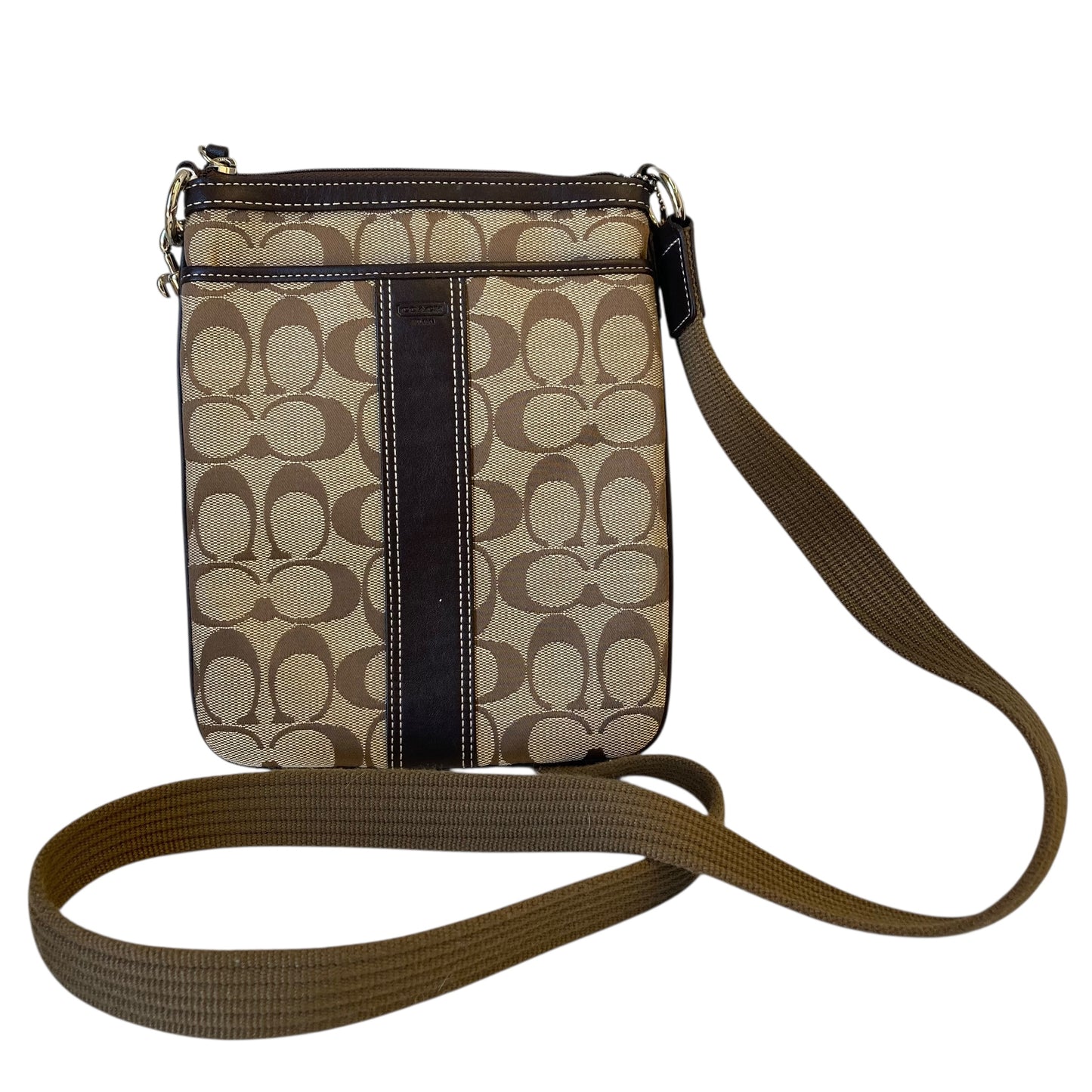 Crossbody Designer By Coach In Brown, Size:Small