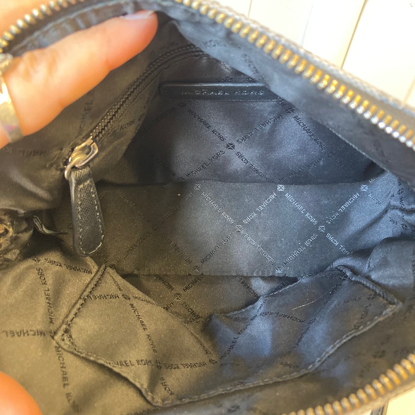 Crossbody Designer By Michael Kors In Grey, Size:Small