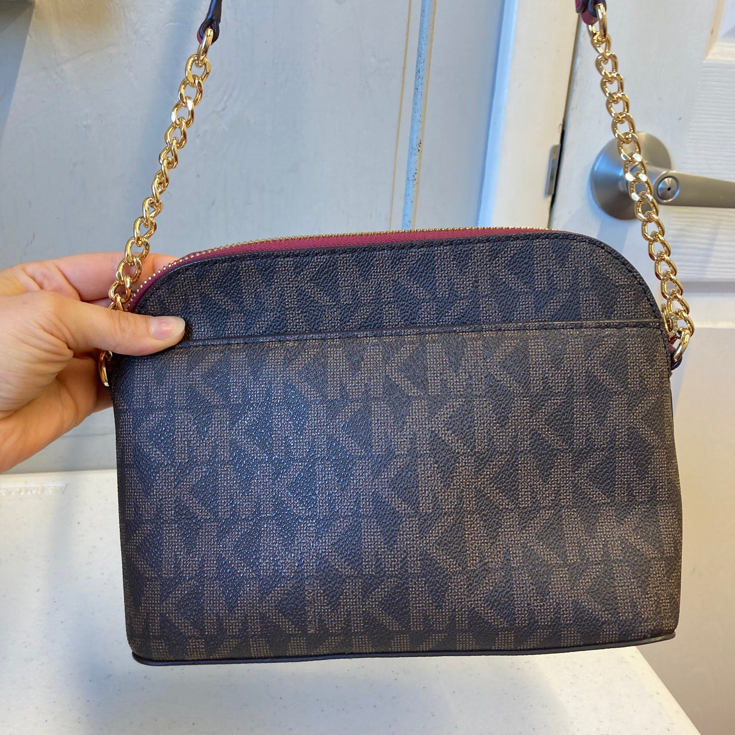 Handbag Designer By Michael Kors In Brown, Size:Small