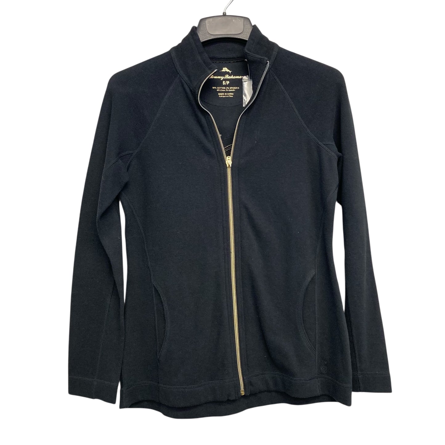 Athletic Jacket By Tommy Bahama In Black & Gold, Size:S