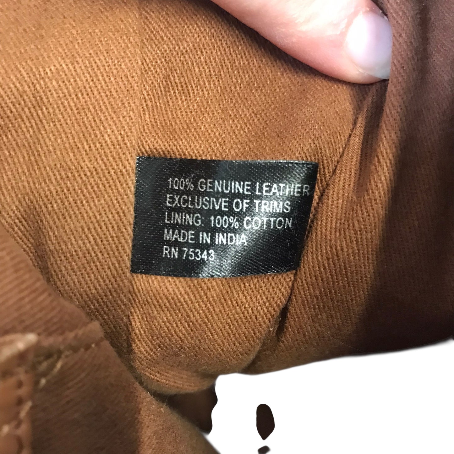 Tote Leather In Brown, Size:Large