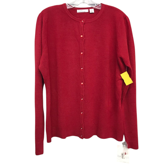 Sweater Cardigan By Luxe In Red, Size:Xl