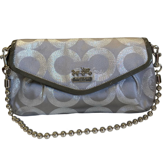 Handbag Designer By Coach In Silver, Size:Small