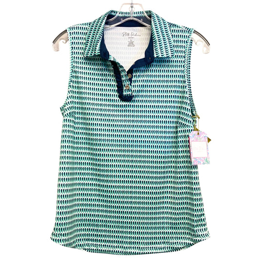 Athletic Top Sleeveless By Stella Parker In Blue & White, Size:S