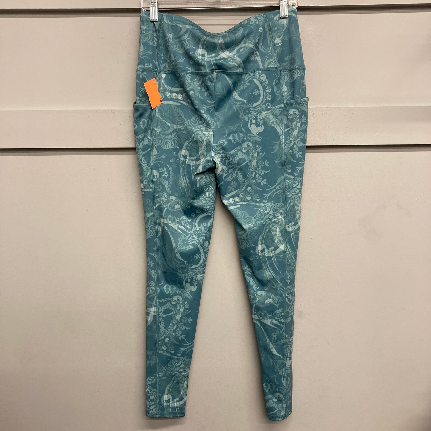 Athletic Leggings By Chicos In Blue & Green, Size:M