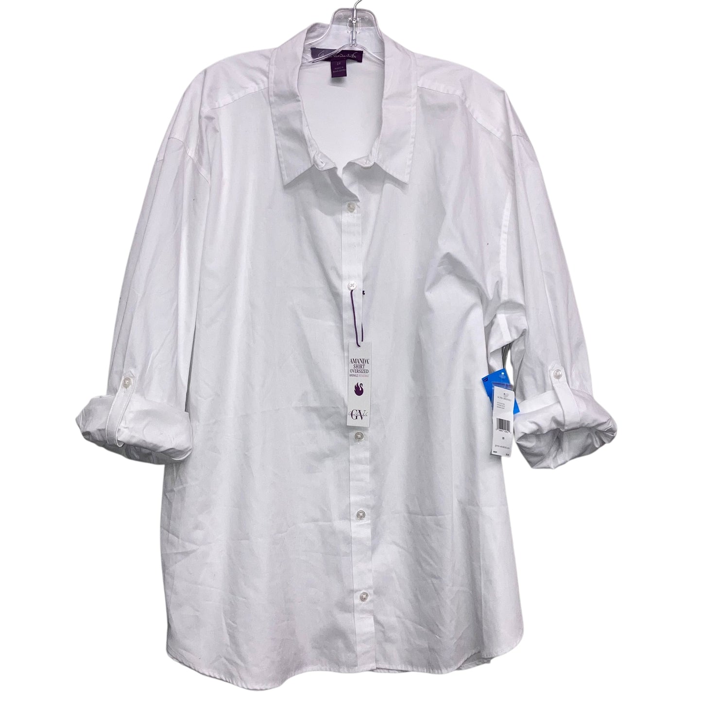 Top Ls By Gloria Vanderbilt In White, Size:2X