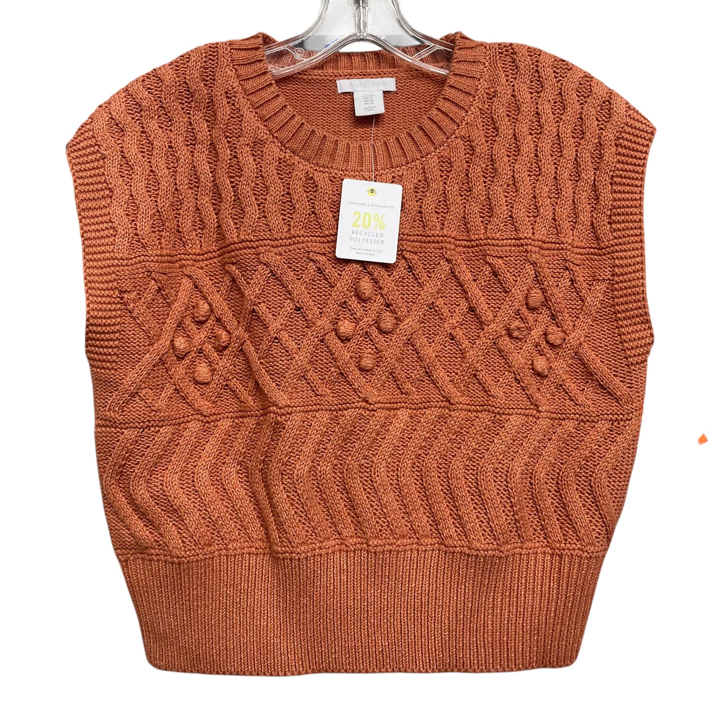 Vest Sweater By Pure Collection In Orange, Size:M