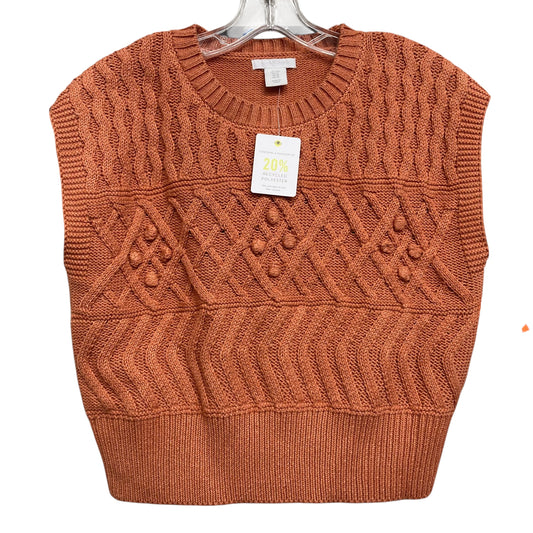 Vest Sweater By Pure Collection In Orange, Size:M