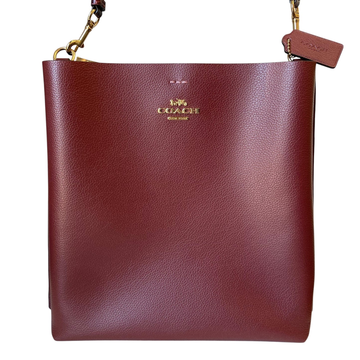 Handbag Designer By Coach In Maroon, Size:Medium